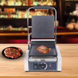 Commercial Sandwich Press 1800W Countertop Panini Grill 110V Sandwich Panini Press Grill Non Stick Surface Electric Maker Temperature Control for Hamburgers Steaks for Restaurant Cafe