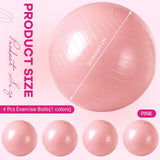 Leyndo 4 Pcs 26 Inch Yoga Exercise Ball Pilates Pregnancy Birthing Fitness Ball with Quick Pump Anti Burst for Improved Posture, Balance, Yoga, Pilates, Training(Light Pink)
