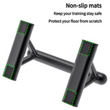 SELEWAERE Metal Parallettes Floor Workout Push Up Handles Non-Slip Pushup Bars Handstand Bars for Calisthenic Fitness Sturdy Steel Tubing Structure with Matte Paint Finish, Load up to 600 lbs SELEWARE