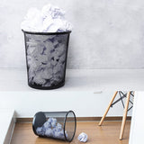 SHSYCER Black Mesh Trash Cans 4 Gallon, 10 Pack, Metal Wire Wastebaskets, Waste Basket Trash Can, Small Trash Cans, Recycling Garbage Container Bin for Office, Home, Bedroom