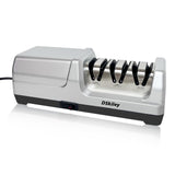 Electric Knife Sharpener for Kitchen – Professional 3-Stage 100% Diamond System with 20° Precision Angle, Fast Sharpening to Restore & Polish Chef Knives (Silver)