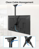 MOUNTUP Outdoor Ceiling TV Mount for 26"- 65" TVs, Waterproof & Rustproof Outside Ceiling Mount with Stainless Steel Hardware, Heavy Duty 99lbs Full Motion Bracket for Patio/Gazebo, Max VESA 400x400mm