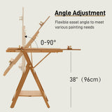 ATWORTH Large Wooden Easel for Painting: Artist H Frame Easel Stand with Upgrade Hardware- Hold Canvas up to 93" - Professional Art Easel for Adults