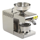 T1 Oil Press Machine, Electric Cold Hot Oil Press Stainless Steel Oil Maker Auto Seed Oil Extractor Expeller Intelligent Temperature Control Oil Pressing Machine for Home Kitchen (US Plug 110v) Luqeeg
