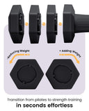 Adjustable Dumbbells Set, 4 in 1 Hand Weights Set for Women Men 10 LB Dumbbell Pair Each 2lbs 3lbs 4lbs 5lbs Weights Dumbbells Set with TPU Soft Rubber Handle for Home Gym Exercise Fitness - Black