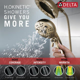 Delta Faucet 5-Spray In2ition Dual Shower Head with Handheld Spray, H2Okinetic Gold Shower Head with Hose, Showerheads, Handheld Shower Heads, Magnetic Docking, Champagne Bronze 58480-CZ-PK