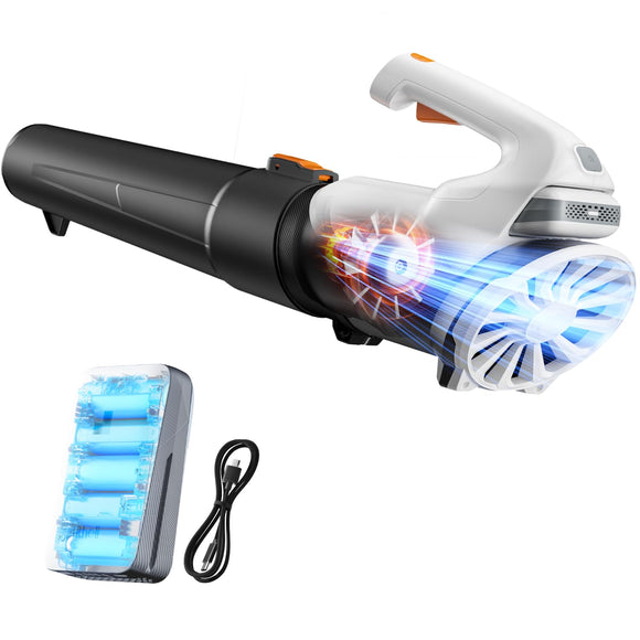 Litheli 20V Cordless Leaf Blower Battery Powered Leaf Blower, 2.0 Ah Battery Lightweight 2 Speed Mode Electric Blowers