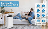 GarveeHome 15,000 BTU Portable Air Conditioner – 3-in-1 Cooling, Fan & Dehumidifier – Quiet ≤54dB – LCD Remote, 24H Timer – Air Purification – Window Kit – Dark Top Cover