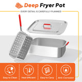 18QT Propane Deep Fryer | Outdoor Fish Fryer with 2 Baskets,Tong, Cover,Lid & Thermometer | Aluminum Deep Fryer with 55,000 BTU Propane Burner - Ideal for Fish, Chicken Wings & Outdoor Gatherings