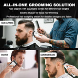LQT Hair Clippers for Men, Professional Barber Clippers and Trimmer Set, Mens Cordless Clipper, 3 pcs setHair Cutting Kit for Men