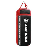 PROLAST 4 Ft 135 Lb XL Heavy Punching Boxing Bag for Adults, MMA, Martial Arts, Muay Thai, Kicking, Strength Training Equipment, Unfilled, New Edition Logo, Black and Red