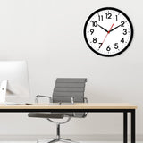 AKCISOT 14 Inch Wall Clock Silent Non-Ticking Modern Wall Clocks Battery Operated - Analog Classic Clock for Office, Home, Bathroom, Kitchen, Bedroom, School, Living Room(Black)