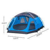 ARMOR CASTLE Camping Tent 3-4 Person, Waterproof Family Dome Tent with Removable Rainfly, Dual Two-Way Entry Doors & Mesh Windows, Portable Outdoor Tents for Camping