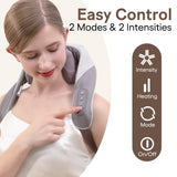 Neck Massager with Heat Function Wireless Portable Neck Shoulder Massager,2 Modes 2 Levels Massager Fronnor