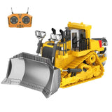 ADTHLIER Remote-Controlled Bulldozer, a 9-Channel Toy Bulldozer, 2.4GHz, with Lights and Sound Effects, is The for Children Aged 6-11 and up
