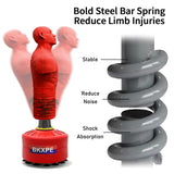 Punching Dummy, Durable Silicone Punching Bag with Large Stable Base for Adults & Kids, Freestanding Training Target for Boxing, Taekwondo, MMA, Home Gym(RED-2)