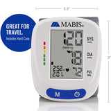 Mabis Digital Premium Wrist Blood Pressure Monitor with Automatic Wrist Cuff that Displays Blood Pressure, Pulse Rate and Irregular Heartbeat, Stores up to 120 Readings (Pack of 48)