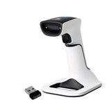 ScanAvenger Wireless Portable 1D&2D with Stand Bluetooth Barcode Scanner: 3-in-1 Handheld Scanner, Rechargeable Battery for Inventory - USB Bar Code/QR Reader (1D&2D with Next Gen Stand)