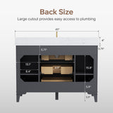 DELUXE LIVING 48 Inch Bathroom Vanity with Sink, Fully Assembled, Deep Grey