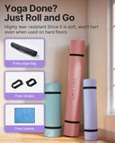 Large Yoga Mat (75 * 52 * 1/2inch),Extra Wide TPE Exercise Mat,Non-Slip Workout Mat for Home Gym Studio with Strap and Towel (Pink, 75 * 52 * 1/2inch)