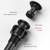 Ryuwanku Bathroom Faucet Matte Black Modern Waterfall Bathroom Sink Faucet with Single Handle Suitable for 1 or 3 Holes,Supply Deck Plate and Hose
