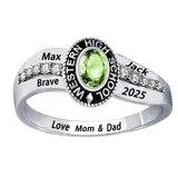 Oseew 2027 Custom Oval Birthstone Class Ring for Men Women
