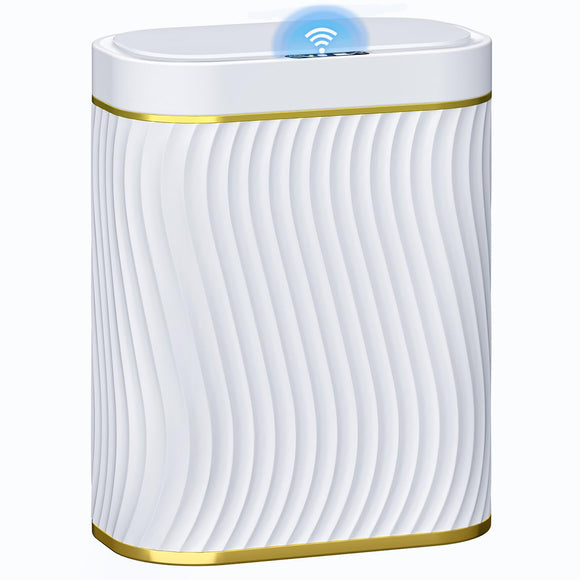 Bathroom Small Trash Can with Automatic Touchless Lid, 2.6 Gallon Smart Garbage Can Ogikey