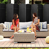 Sorbus 8-Panel Black Room Divider with Double Hinged Panels