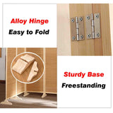 Japanese Folding Room Divider 4 Panel for Home & Office Freestanding Woo Wall Short 2ft6ft Ideal for Hallway & Entryway (H 80cm2.6ft)