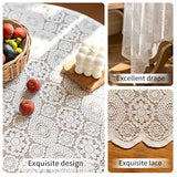 UWWGKK Lace Tablecloth Exquisite Embroidery Floral,Table Cloth Rectangle Table with Wavy Openwork,Tablecloths for Wedding Decor,Afternoon Tea,Party,Entryway Decoration,Piano Top Cover,55x86 Inch