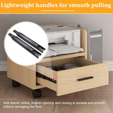 Heavy Duty Rolling Printer Cart on Wheels, Under Desk Printer Stand with Open Shelves, Multi-Tier Storage Cabinet for Home Office, Yellow, 45cm/17.7in