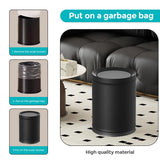 YOJIA 3.1Gallon/12L Metal Bathroom Trash Can with Lid, Black