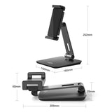KABCON Tablet Stand,Tightness Adjustable Aluminum Alloy Tablet Stand for Desk, 360° Swivel Foldable Tablets Stands Dock for 4''-14''Tablets/Phone, iPad Series,Samsung Galaxy Tabs,Kindle Fire,Etc.