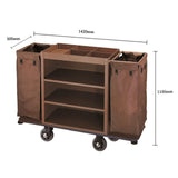 HYUIO Housekeeping Room Service Cart Room Service Cart Cleaning Work Cart Mute Guest Room Linen Cart Cleaning Cart