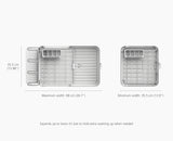 Joseph Joseph Extend Steel Plus Extendable Dish Rack Steel, Small to Large Dish Drainer with Wine Glass Holder & Drain Spout