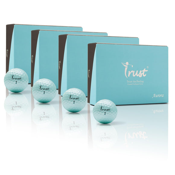 Trust Golf Ball, Aurora ICY Blue, Soft, Distance, Straight Flight | 3-Piece (ICY Blue, 48 Balls) Trust