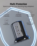 Power Strip Tower Surge Protector Desktop Charging Station, 10 Ft Extension Cord, 9 Outlets, 4 USB Ports Black SUPERDANNY