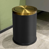 YOJIA 4 Gallon Bathroom Trash Can with Lid, Black Leather Garbage Can, Modern, Bedroom Wastebaskets, for Kitchen Powder Room Hotel Office (15L Black)