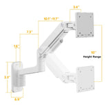 ARES WING Wall Mount Monitor Arm for 17-49 Inch Ultrawide Screens, White