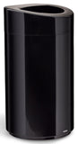 Safco Open Top Trash Can, 14 Gallon Stainless Steel, Modern Garbage Can for Indoor Use, Black