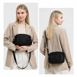 Small Crossbody Bags for Women Multi-Pocket Shoulder Purse (Black)