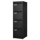 BYNSOE 4 Drawer File Cabinet with Lock Metal Vertical File Cabinet Office Home Vertical File Cabinet for A4 Legal/Letter Size Narrow File Cabinet Locked,Assembly Required