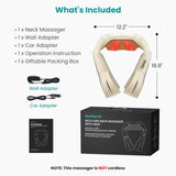Nekteck Shiatsu Neck Massager with Heat for Pain Relief Deep Tissue, 2026 Upgraded 3D Back Shoulder Kneading Massage Pillow, Relaxation Gifts for Him Her Mom Dad Mother's Day, Beige (NOT Cordless)