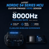 PWNAGE Ultra Custom Wireless RGB Gaming Mouse - Esports Pro Gamer Flawless Professional PAW3950 Optical Sensor 36,000 DPI -100% PTFE Skates (Symm 3 White 300mAh)