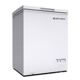 West Bend Chest Freezer with Adjustable Temperature Control, Free-Standing with Single Flip-Up Lid, Manual Defrost with Drain Perfect for Homes, Garages, Basements, 5-Cu.Ft, White
