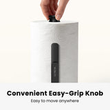 Ultrean Paper Towel Holder Countertop, Freestanding Paper Towel Dispenser with Spring-Loaded Arm for One-Handed Tear, Weighted Non-Slip Base, Stainless Steel for Kitchen, Black