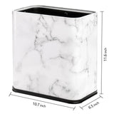 Stainless Steel Bathroom Wastebasket Narrow Garbage Bin Invisi-Overlap Open Top Rubbish Bin for Bathroom, Kitchen, Home, Hotel