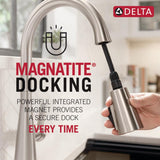 Delta Leland Oil Rubbed Bronze Touch Kitchen Faucet with Pull Down Sprayer, Traditional Single Hole Touch On Kitchen Sink Faucet, Single Handle, Venetian Bronze 9178T-RB-DST