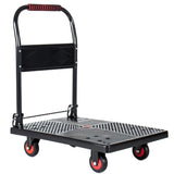 330 lb Folding Platform Truck Cart with 4" Silent TPR Wheels, Heavy Duty Flatbed Push Cart Dolly