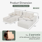 113" Modular Sectional Sofa Boneless U-Shaped Couches for Living Room